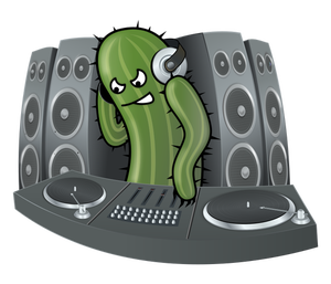 DJ Cactus vektorritning